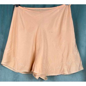 Antique 1920s Nude Peach Tap Pants Panty Flapper 30s Floral Embroidery